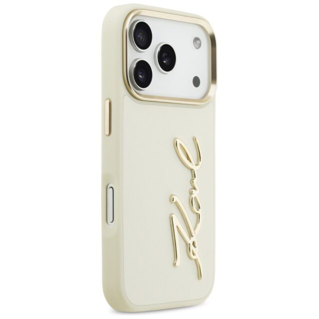 Karl Lagerfeld Karl Script Logo Case for iPhone 17 Pro Beige - imagine 4