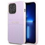 Guess GUHCP13LPSASBPU iPhone 13 Pro / 13 6,1" purple Saffiano Hot Stamp & Metal Logo