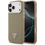 Case Guess Grained Triangle Logo MagSafe for iPhone 17 Pro brown