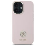 Guess GUHCP16SM4DGPP iPhone 16 6.1" pink hardcase Silicone Logo Strass 4G - imagine 3
