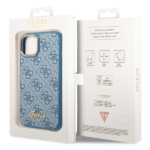 Guess GUHCP14MHG4SHB iPhone 14 Plus / 15 Plus 6.7" blue hard case 4G Vintage Gold Logo - imagine 8