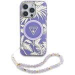 Case Guess Palm Trees Triangle Pearl Strap MagSafe for iPhone 16 Pro purple - imagine 2