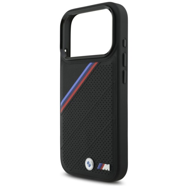 BMW M Tricolor Metal Logo MagSafe Case for iPhone 17 Pro Black - imagine 6