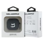 Karl Lagerfeld KLA4RUNCHK AirPods 4 cover black Silicone Choupette Head 3D - imagine 3