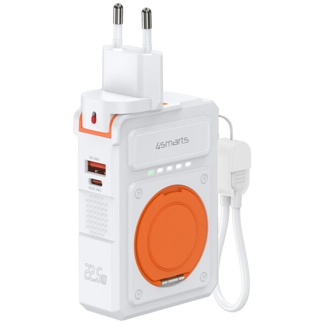 Hybrid charger 4smarts 6-in-1 USB-C/USB-A PD 22.5W with 10,000 mAh power bank, Qi wireless charging, - imagine 3