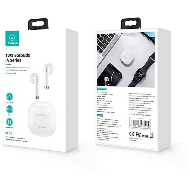 USAMS Bluetooth 5.0 TWS IA series Wireless Headphones white BHUIA02 (US-IA04) - imagine 8
