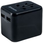 Verbatim Travel Adapter EU/UK/US 2xUSB-A UTA-01 black 49543 - imagine 2