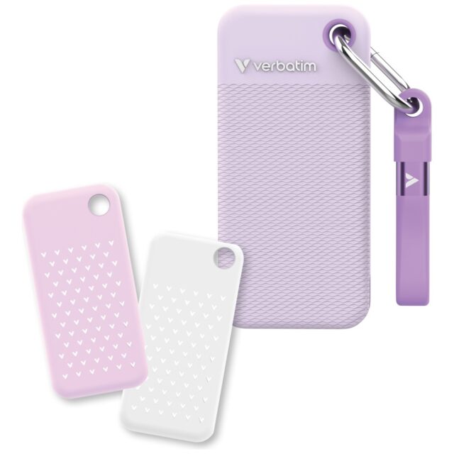 External Drive Verbatim Pocket SSD 2TB USB-C 3.2 gen.2 white-purple 32323 - imagine 2