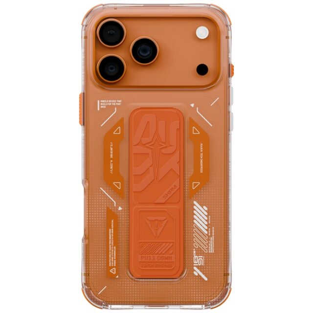 Skinarma Helio Case for iPhone 17 Pro Max Magnetic Charging + Grip Stand Orange - imagine 3
