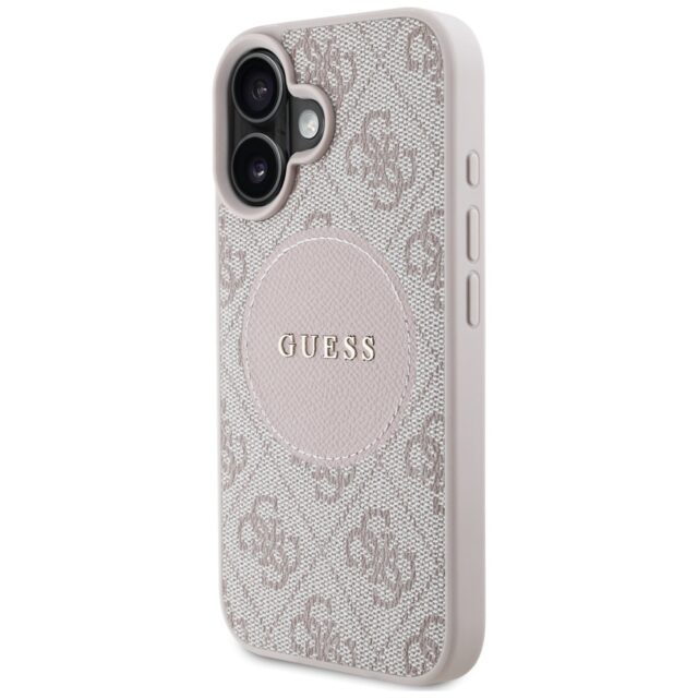 Case Guess 4G Circle Classic Logo MagSafe for iPhone 16 pink - imagine 2