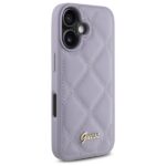 Guess GUHCP16SPSQSQSU iPhone 16 6.1" light purple hardcase Quiled Metal Logo - imagine 4