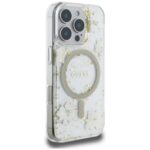 Case Guess Resin Flowers Glitter MagSafe for iPhone 16 Pro beige - imagine 4
