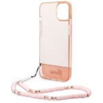 Guess GUHCP14MHGCOHP iPhone 14 Plus/ 15 Plus 6.7" pink hardcase Translucent Pearl Strap - imagine 6