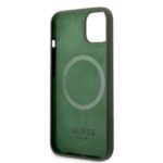 Guess GUHMP13MSBPLA iPhone 13 / 14 / 15 6.1" khaki hard case Silicone Logo Plate MagSafe - imagine 7