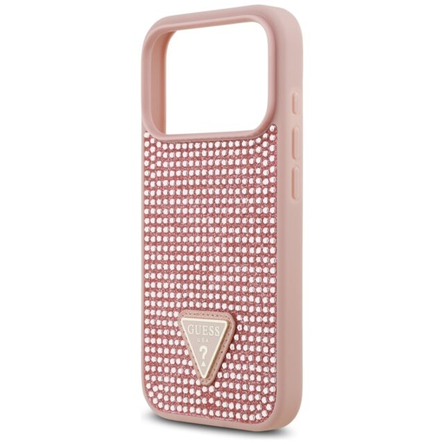 Case Guess Rhinestone Triangle Logo for iPhone 17 Pro pink - imagine 6