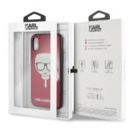 Karl Lagerfeld KLHCPXDLHRE iPhone X/Xs red Iconic Glitter Karl`s Head - imagine 7