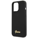 Guess GUHMP13XLSLMGBK iPhone 13 Pro Max 6,7" black hardcase Silicone Script Gold Logo MagSafe - imagine 6