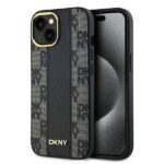 DKNY DKHMP15SPCPVSLK iPhone 15 / 14 / 13 6.1" black hardcase Leather Checkered Mono Pattern MagSafe