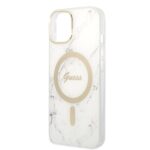 Guess Set GUBPP14SHMEACSH Case+Charger iPhone 14 / 15 / 13 6,1" white hard case Marble MagS - imagine 6