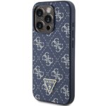 Guess GUHCP15LPG4GPB iPhone 15 Pro 6.1" blue hardcase 4G Triangle Metal Logo - imagine 2