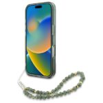 Guess GUHMP16SHCPOFPA iPhone 16 6.1" green hardcase IML Flowers Allover Electro With Pearl St - imagine 4