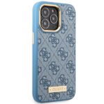 Guess GUHMP14LU4GPRB iPhone 14 Pro 6.1" blue hard case 4G Logo Plate MagSafe - imagine 4