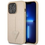 Guess GUHCP14XPSATLE iPhone 14 Pro Max 6,7" beige hardcase SaffianoTriangle Logo