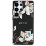 Case Guess Grained Printed Flower Pattern MagSafe for Samsung Galaxy S25 Ultra black - imagine 3