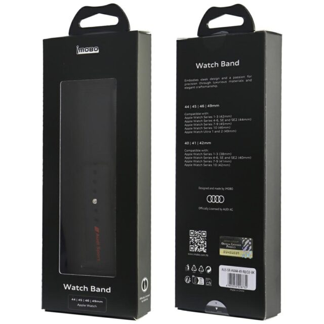 Strap Audi Sport Red Logo Silicone Watch Strap for Apple Watch 44/45/46/49mm black - imagine 4