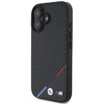 BMW BMHMP16M23PUDTK iPhone 16 Plus 6.7" black hardcase Carbon Tricolor Line MagSafe - imagine 2