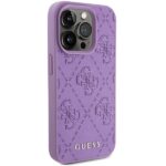 Guess GUHCP15XP4EPMU iPhone 15 Pro Max 6.7" light purple hardcase Leather 4G Stamped - imagine 4