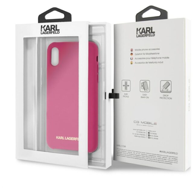 Karl Lagerfeld KLHCPXSLROG iPhone X/Xs hardcase fushia Silicone - imagine 7