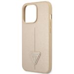 Guess GUHCP14XPSATLE iPhone 14 Pro Max 6,7" beige hardcase SaffianoTriangle Logo - imagine 6