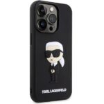 Karl Lagerfeld KLHCP14L3DRKINK iPhone 14 Pro 6.1" black hardcase Rubber Ikonik 3D - imagine 4