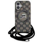 Karl Lagerfeld KLHMP16SHCKCKLCK iPhone 16 6.1" black hardcase IML Crossbody Monogram Karl & & Chou - imagine 2