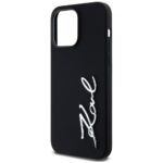 Case Karl Lagerfeld Silicone Metal Script Logo for iPhone 14 Pro Max black - imagine 6