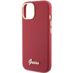 Guess GUHCP15SSMBSLM iPhone 15 / 14 / 13 6.1" magenta hardcase Silicone Script Metal Logo & Frame - imagine 6