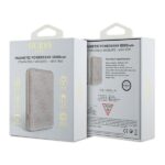 Guess Induction Powerbank 15WGUPB5FP4EMGP 5000mAh pink 4G Leather Metal Logo MagSafe - imagine 4
