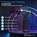 Extralink Massage Gun Pro | Massage Gun | 3800 RPM, 6 interchangeable tips - imagine 2