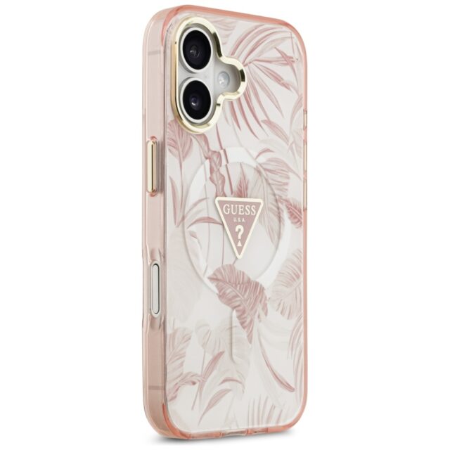Guess Jungle Tonal Triangle MagSafe Case for iPhone 17 Pink - imagine 4