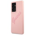 Guess GUHCS21LLSVSPI S21 Ultra G998 pink hardcase Script Vintage - imagine 2