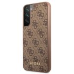 Guess GUHCS22MG4GFBR S22+ S906 brown hard case 4G Metal Gold Logo - imagine 2