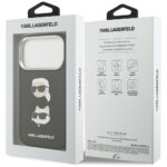 Karl Lagerfeld FW Grained Karl & Choupette Heads Pins & Logo Case for iPhone 17 Pro Black - imagine 8