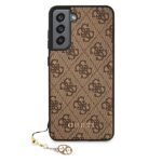 Guess GUHCS21FEGF4GBR G990 S21 FE brown hard case 4G Charms Collection - imagine 3