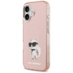 Karl Lagerfeld IML Aquarelle Choupette & Logo MagSafe Case for iPhone 17 Pink - imagine 2