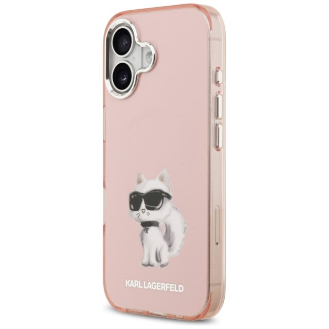 Karl Lagerfeld IML Aquarelle Choupette & Logo MagSafe Case for iPhone 17 Pink - imagine 2