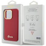 Guess GUHCP15LSMBSLM iPhone 15 Pro 6.1" magenta hardcase Silicone Script Metal Logo & Frame - imagine 8
