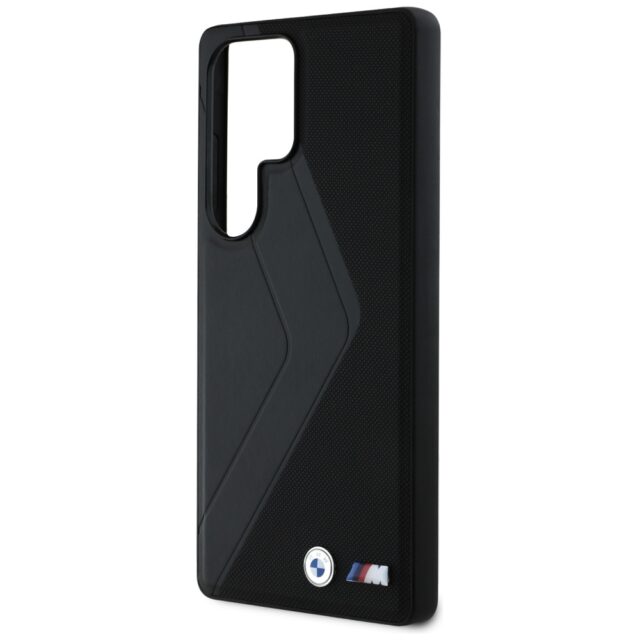 Case BMW Leather Oversized Stripes MagSafe for Samsung Galaxy S25 Ultra black - imagine 6