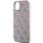 Guess GUHMP14SG4GFRP iPhone 14 / 15 / 13 6.1" pink hardcase 4G Collection Leather Metal Logo M - imagine 6