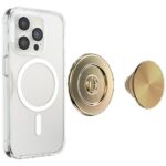 Grip and stand for phone Popsockets Round Radial Gold Aluminum MagSafe gold 807259 - imagine 7